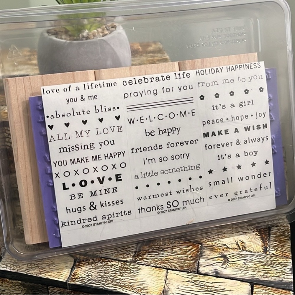 NEW STAMPIN' UP So Many Sayings Stamp Set with Wooden Mounts - RARE